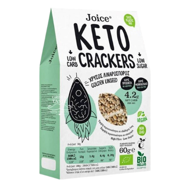 Βιολογικά Keto Crackers Χρυσός Λιναρόσπορος, 60g Joice